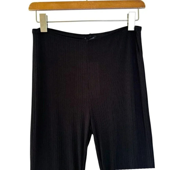 Naked Wardrobe Black Monochromatic Textured Stripe High Waist Bootcut Pants - Picture 5 of 10